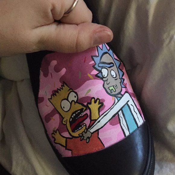 Custom painted Rick and Morty BANGS shoes - Picture 3 of 5